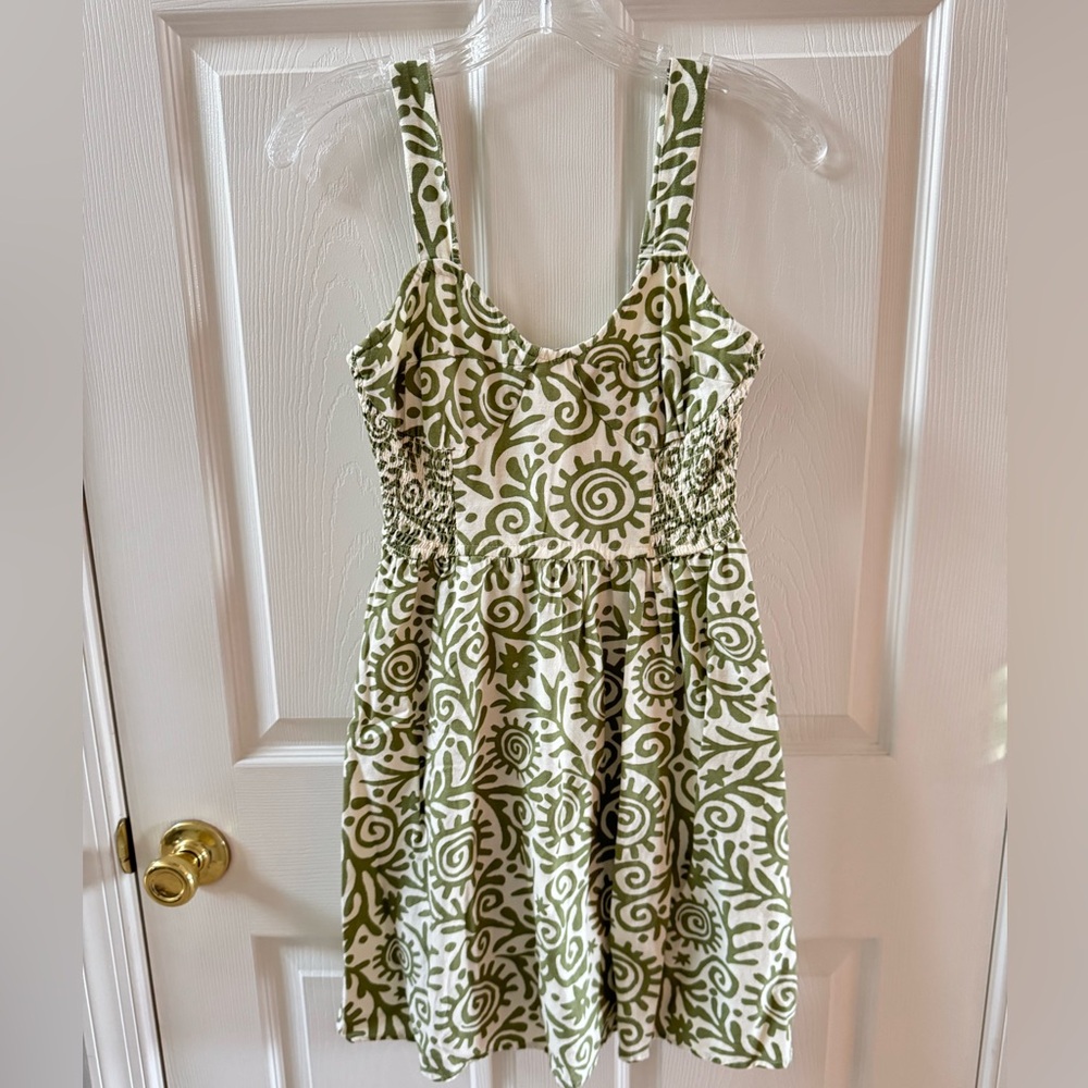 Japna green and cream dress - small